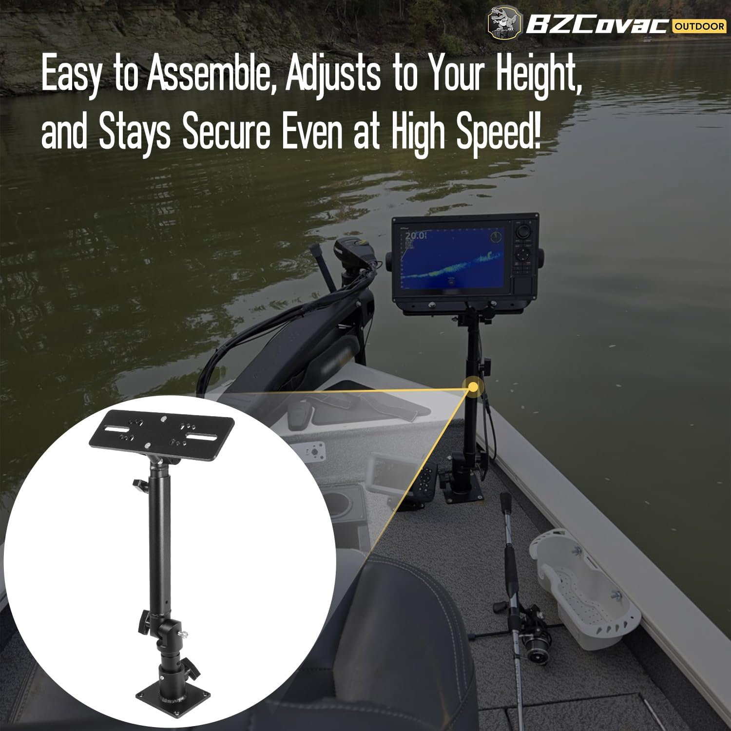 Marine Anodized Aluminum Monit – Fish Finder Mount recenzja i cena