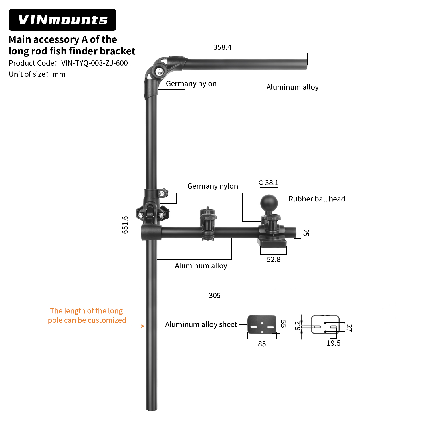 VIN Mounts Universal Sonar Fis – Fish Finder Mount recenzja i cena