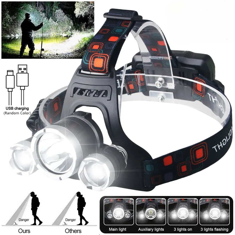High Power LED Headlamp 18650  – Fish Finder Battery recenzja i cena