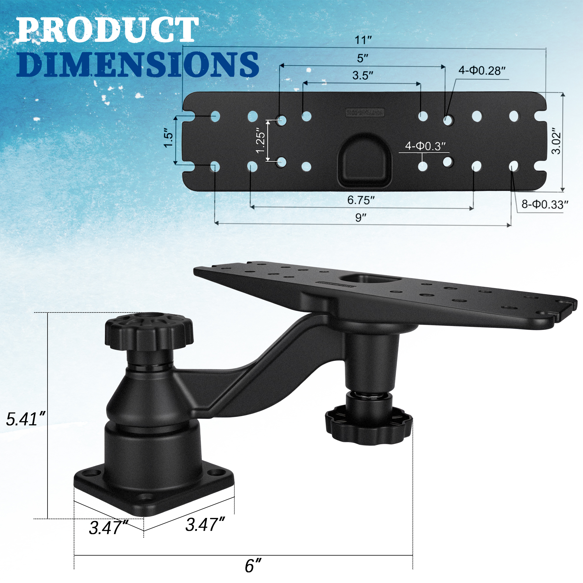 Heavy-duty vertical base mount – Fish Finder Mount recenzja i cena